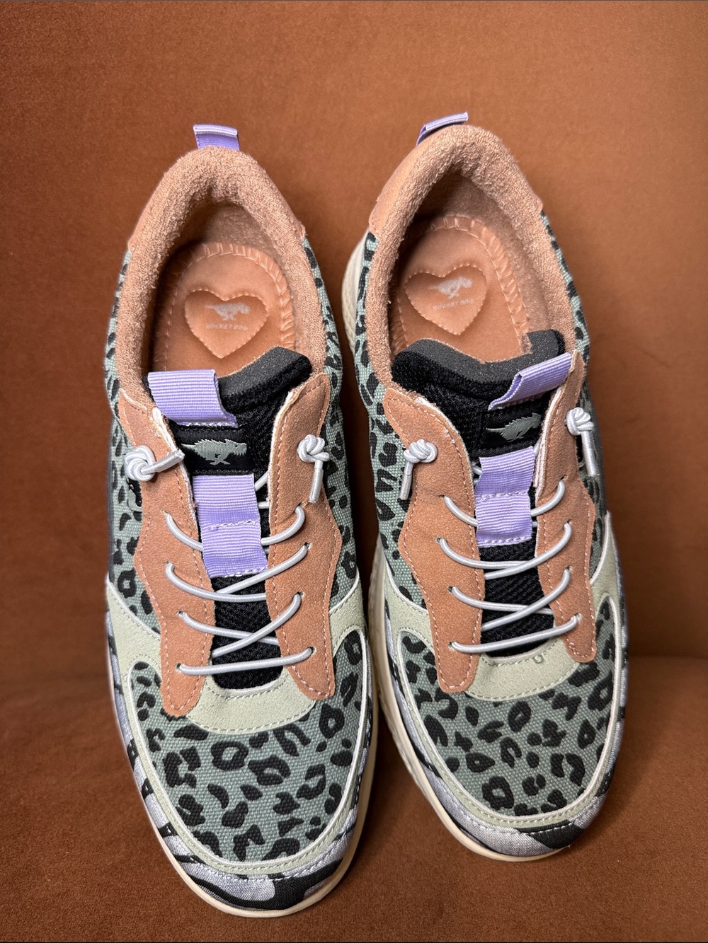 Rocket Dog Leopard Print Sneakers in Sage, Tan & Lavender